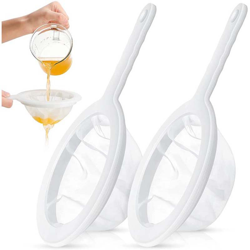 Tamis Fins En Nylon Avec Poignée - Lot De 4 (80/100/200/400 Mesh), Pour Filtrer Jus, Lait, Vin, Cuisine