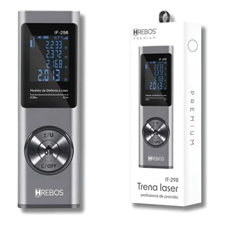 Trena Laser Profissional Hrebos 80m | Precisão ±2mm com Nível Eletrônico e Carregamento USB-C