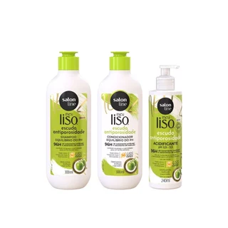 Kit Shampoo + Condicionador + Acidificante Meu Liso Antiporosidade em Oferta na Shopee