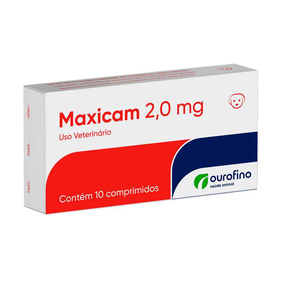 MAXICAM CAIXA COM 10 COMPRIMIDOS 2 MG MELOXICAM CACHORRO | Shopee Brasil
