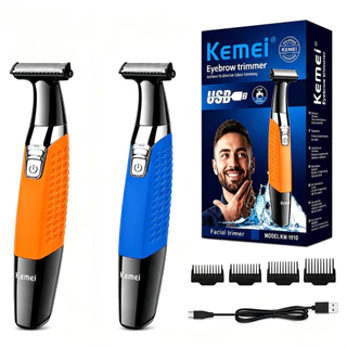 Barbeador Aparador de Pelos Kemei Portátil Bivolt 110v /220v Máquina de acabamento KM -1910