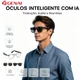 Óculos Inteligente de Áudio Bluetooth com IA, Tradução Instantânea 139 Idiomas-3 Armações Intercambiáveis-Som Aberto 3D