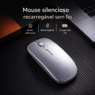 Mouse Sem Fio com bateria Recarregável bluetooh 1600 Dpi 5 Milhões de Clique Usb. 2.4g cor cinza