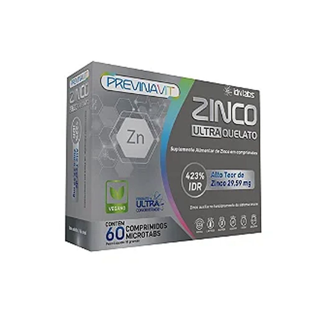 Previnavit C Zinco Quelato Ultra Concentrado - 60 Comprimidos Microtabs ...