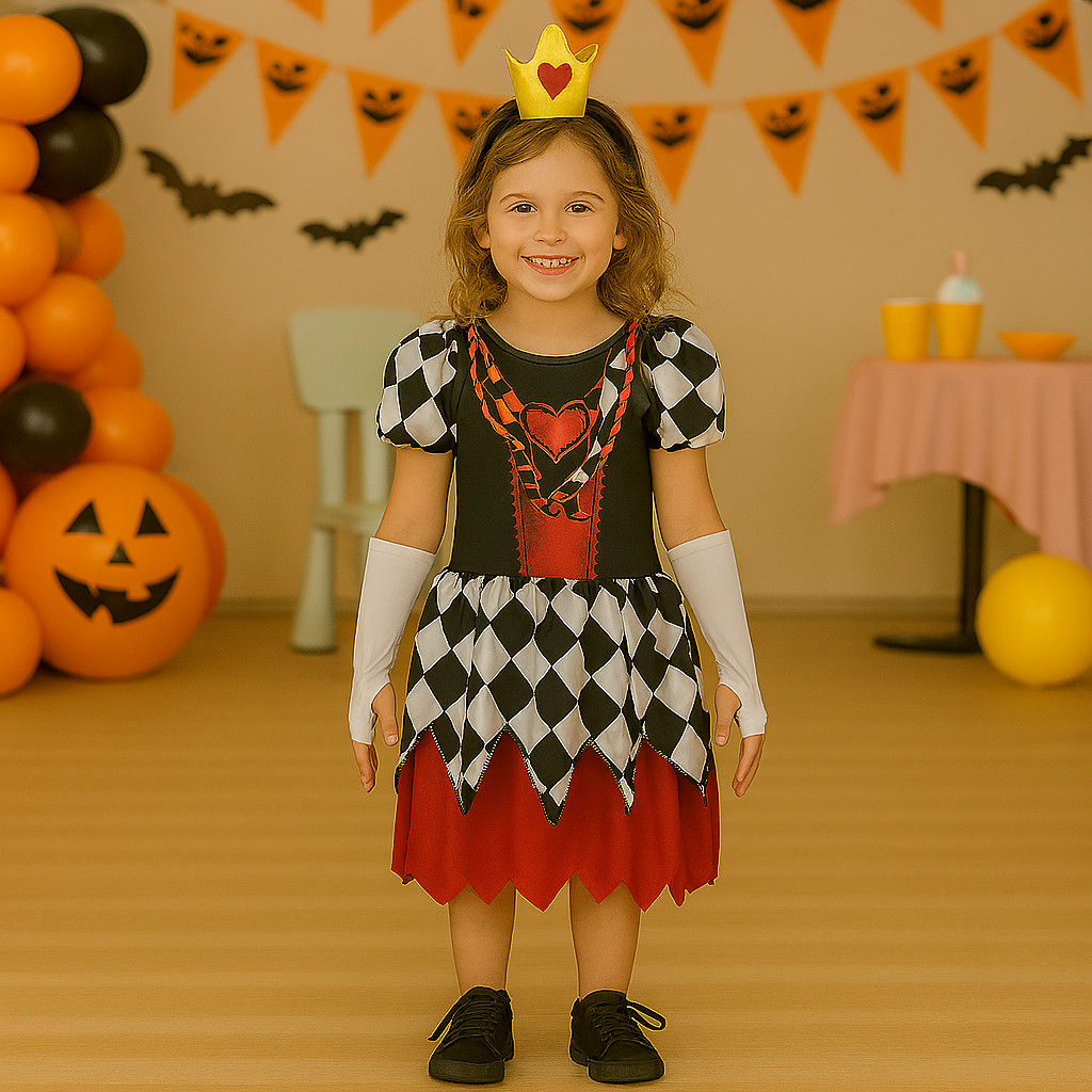 Fantasia Rainha De Copas Infantil Halloween Completo Cosplay | Shopee ...