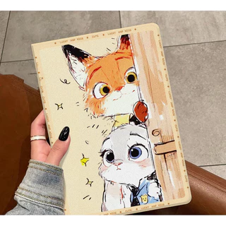 Capa Capinha Silicone Flip Zootopia Fofo para Tablet Samsung Galaxy Tab S6Lite A9PLUS S9 S10FE PLUSCase Slot para Caneta