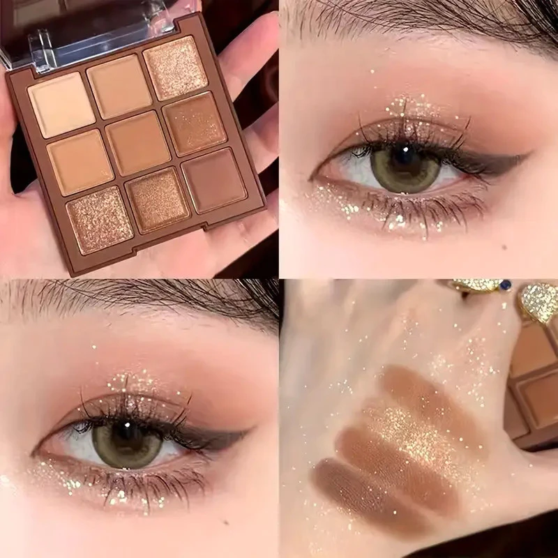 ""Paleta De Sombras De Chocolate-9 Tons De Marrom natural E Dourado
