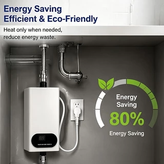 Aquecedor Elétrico para Cozinha 3500W 110V – Sem Tanque, Água Quente Instantânea e Economia de Energia