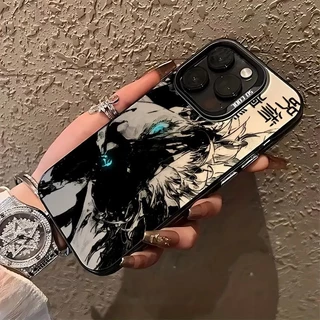 Anti-impacto silicone Capinha capa Fosco Anime escura para IPhone XR 11 12 13 14 15 16 17 PRO MAX 14 15 16 PLUS