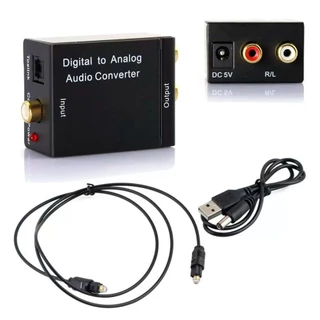 Kit Conversor Audio Digital Cabo Optico Smart Tv Home Theater Estereo