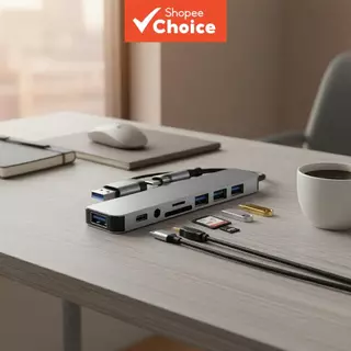 Estação de acoplamento 8 em 1 com leitor de cartões SD/TF e hub USB-C para MacBook