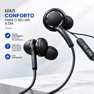 Fone de Ouvido Intra Auricular com Microfone - Conector P2 para Smartphones e Celulares