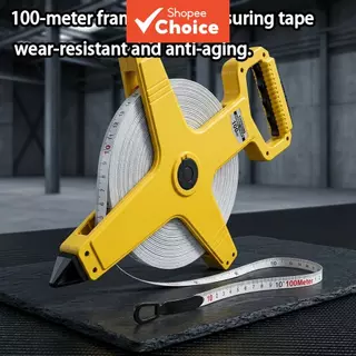 Fita Métrica de 100m Aberta, Trena Profissional para Medição de Terrenos, Construção e Obras