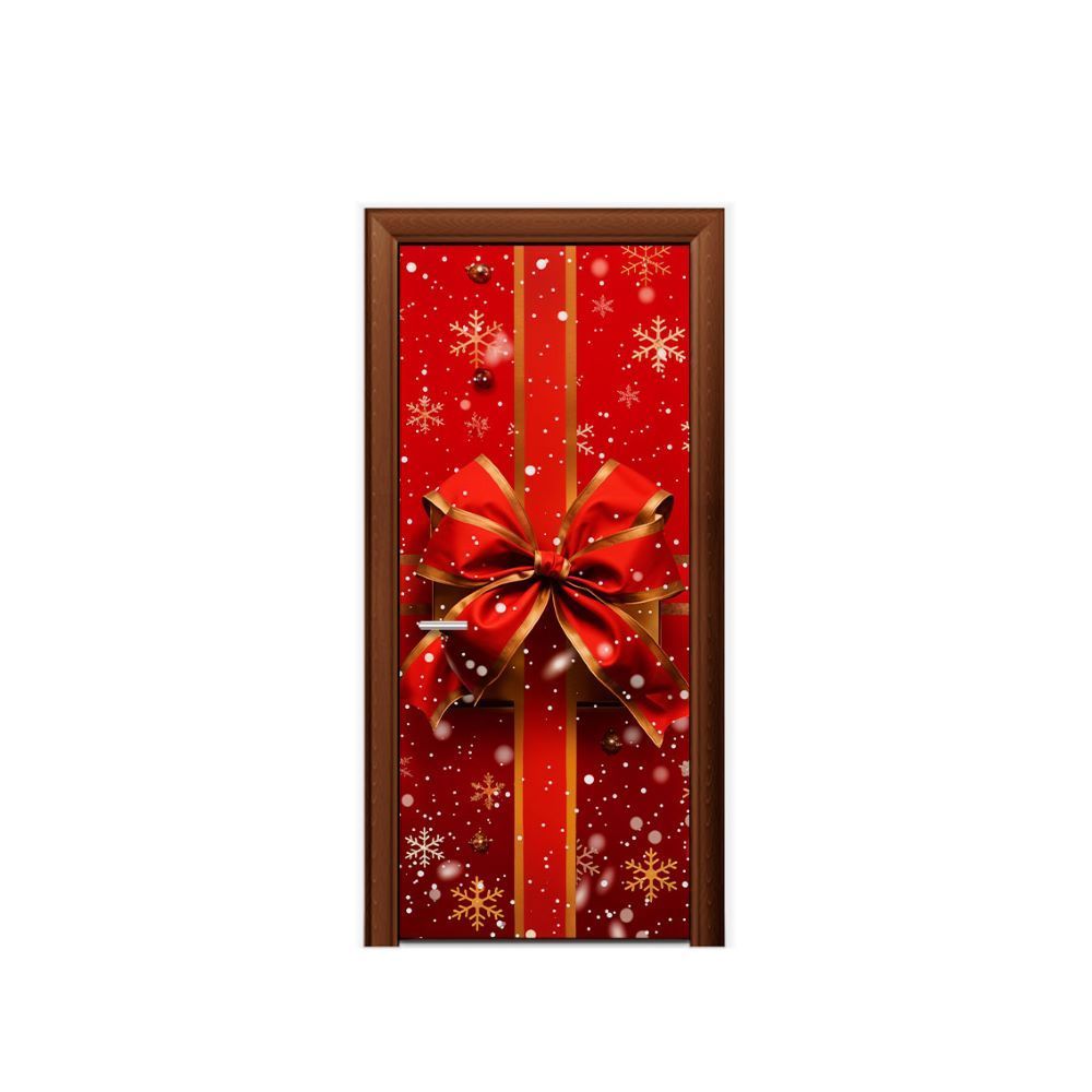 Capa Decorativa de Porta Sublimado Tematico Feliz Natal 2024 0,90x2,10