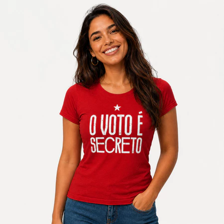 Camiseta Oversized O VOTO É SECRETO Algodão