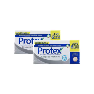 Kit 2 Sabonete Protex Limpeza Profunda 85g 6 unidades