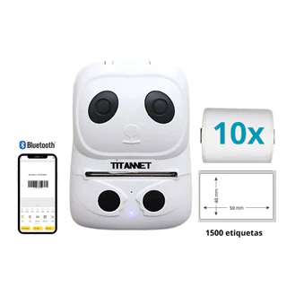 Impressora Bluetooth + 10 Rolos Etiquetas Adesivas 50x40