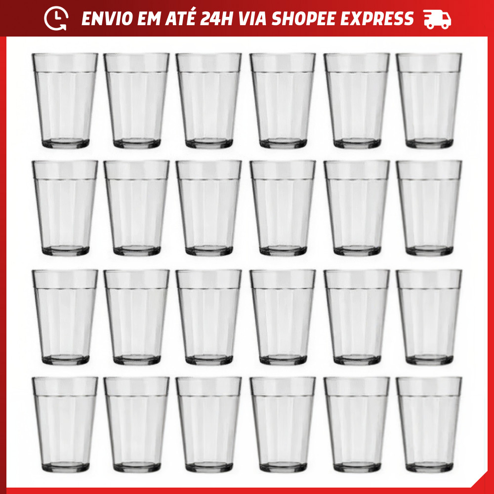 Kit 6/12/24 Copos Americanos 190ml Vidro Nadir Original Café Bar Cerveja Copa do Mundo Pudim Boteco