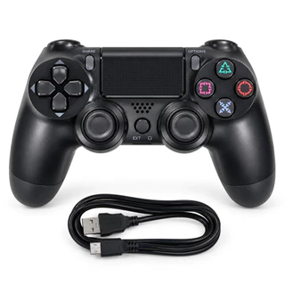 Controle Sem Fio Bluetooth Para PS4, PS3 E PC - Joystick Gamer Recarregável 600mAh Com Vibração Dupla E Touchpad