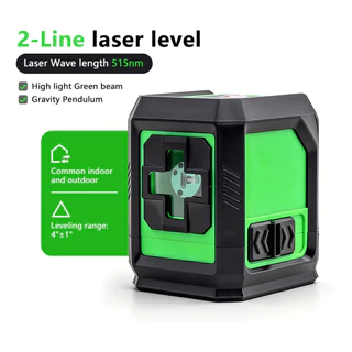 Nível Laser Verde Profissional Duas Linhas Cruz Auto-Nivelamento Suporte Magnético---zapstoreshop---