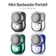 2 Kit Barbeador Portatil Prata Mini Para Viagem Longa Duração Bateria Barba Perfeita Qualquer Lugar Facil Manutenção