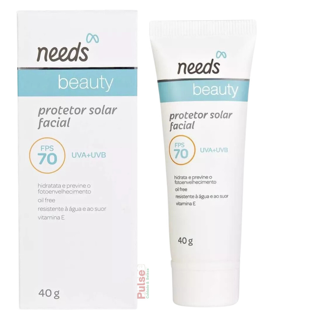 Protetor Solar Facial Needs Beauty Oil Free FPS 70 - 40g | Shopee Brasil