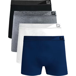 Kit com 4 Cuecas Boxer Adulto Poliamida Sem Costura Box Masculino Confortável Original DelRio