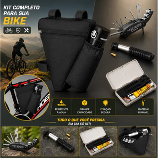 Bolsa de Quadro Bicicleta Grande Capacidade com Bomba Mini Ferramenta e Kit Reparo de Pneu