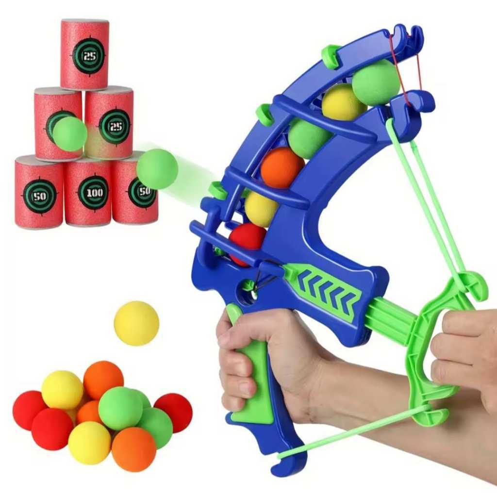 Brinquedo De Arco e Flecha Com Bolinhas Para Acertar O Alvo Com 6 bolas EVA