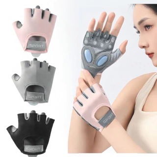 Luvas de Academia Meio-Dedo Unissex – Munhequeira Ajustável, para Musculação & Exercícios Fit Pinduoduo