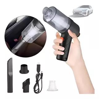 Mini Aspirador De Pó Automotivo 2 Em 1 Soprador Recarregável Preto