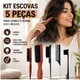 Kit Escovas Cabelo Barba 5 Peças Unissex Pentes Para Cabelos Grossos Encaracolados Modelar Pentear Adulto Barbearia