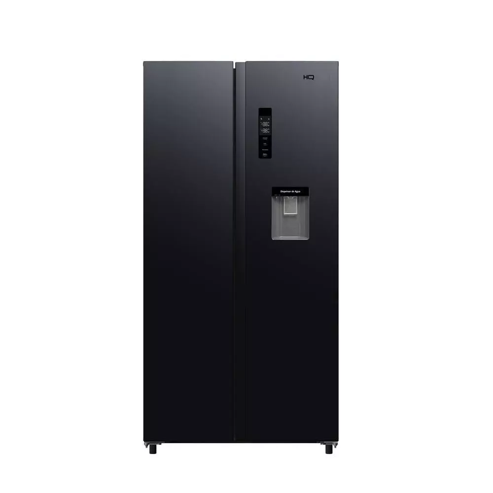 Geladeira Side By Side Frost Free 480 L HQ Inverter com Dispenser de Água Preta HQ-480SBSWD 110v