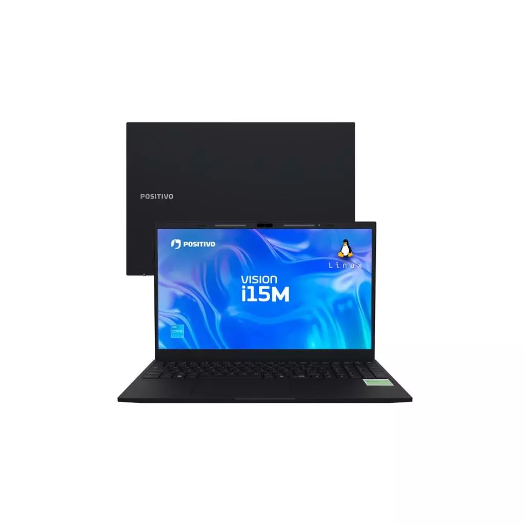 Notebook Positivo Vision I15M Intel Core I3-N350 Linux 16gb 256gb Tela 15.6 Full Hd Ips Antirreflexo Com Minitela Preto