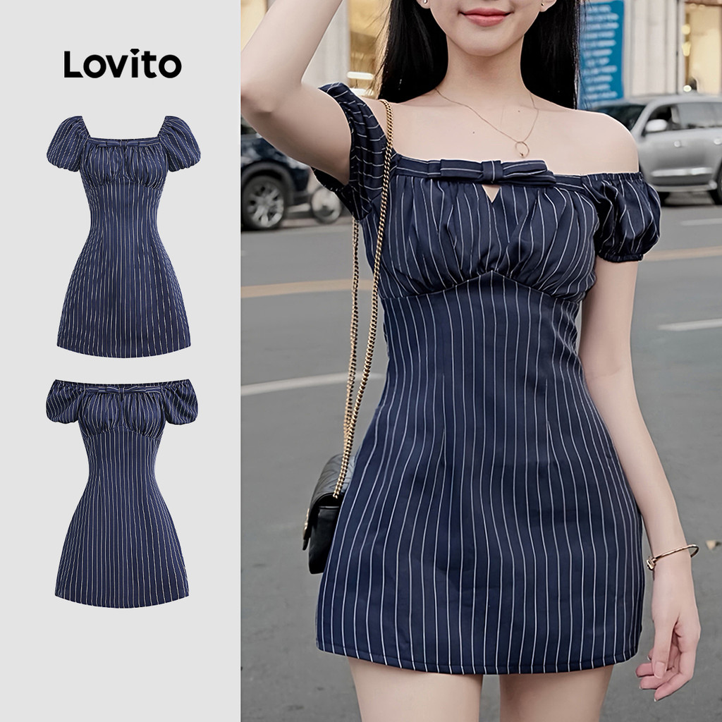 Lovito Vestido Casual Com Laço Para Verão/primavera Para Mulheres L128ED418
