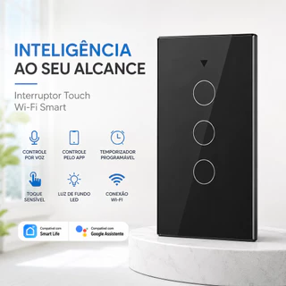 Interruptor Inteligente 1 2 3 4 Botao WiFi Touch Tuya Alexa Google Smart Life