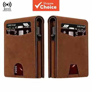 Para Homens Rfid Trifold Pop up Carteira De Fibra De Carbono Com Três Dobras Porta-Cartões