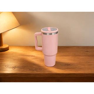Copo Térmico 1200ml com Alça e Canudo – Cores Sólidas Minimalistas, Ideal para Viagens e Academia 005