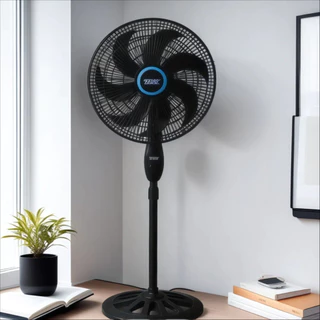 Ventilador De Coluna Preto Ventilador Turbo 6 Pás De Pé 110V/220V Ajuste De Altura