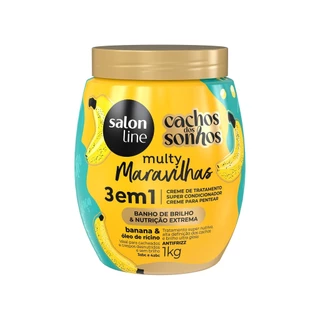 Creme de Tratamento Banana 3 em 1 Cachos dos Sonhos Multy Maravilhas 1kg em Oferta na Shopee