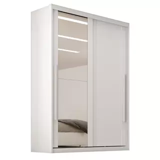 Guarda Roupas Casal 2 Portas de Correr com Espelho 100% MDF 3 Gavetas Ravena