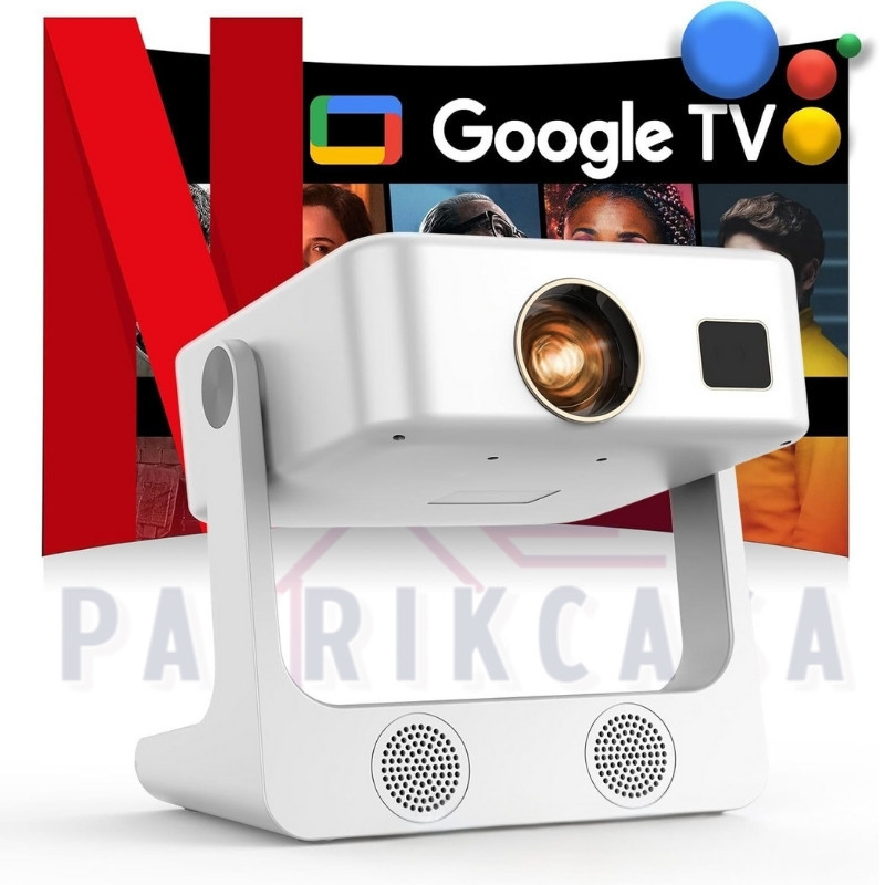 Projetor Android 1080P 1200ANSI Google TV Wi-Fi 6 Bluetooth Auto