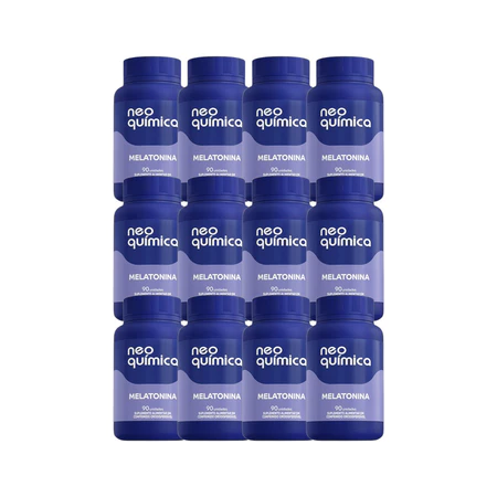 Kit 12 Melatonina Neo Química Sabor Maracujá 90 Comprimidos Cada Total 1080 Comprimidos