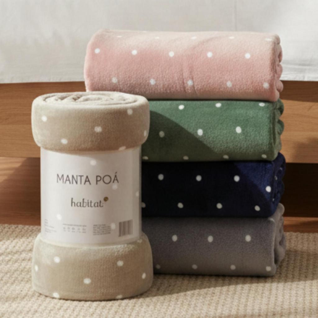 Manta Cobertor Poá Cama Casal Queen King Microfibra Toque Macio Várias Cores Habitat | Shopee Brasil