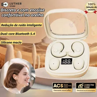 Fones de ouvido Bluetooth de dormir 2 pares sem fio com microfone, fones de ouvido com cancelamento de ruído-LU