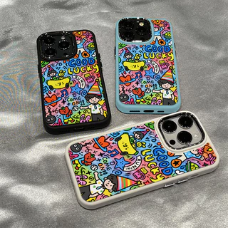 Capinha Capa Mundo Colorido da Sorte IPHONE 13 11 15 14 12 16 17 PRO MAX AIR X XR XS MAX silicone TPU anti-impacto