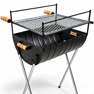 SALDÃO! Churrasqueira a Carvão 96cm em Aço Carbono Com Grelha Inclusa Para Churrasco Pés Desmontável