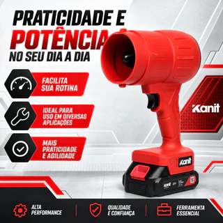 Soprador De Folhas Elétrico Turbo Bateria 21v Portátil Kanit