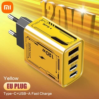 Xiaomi 120W Carregador De Carregamento Ultra Rápido Tipo-C GaN Telefone USB QC 3.0 Adaptador De Para iPhone Samsung