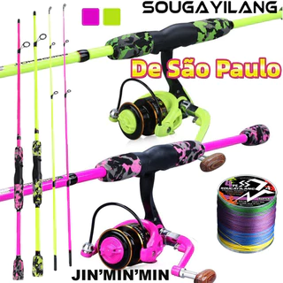 Sougayilang 1.8M 2 Seções Vara De Pesca Giratória Com Carretel Giratório 5.0: 1 12BB Conjunto De Alta Velocidade Para A
